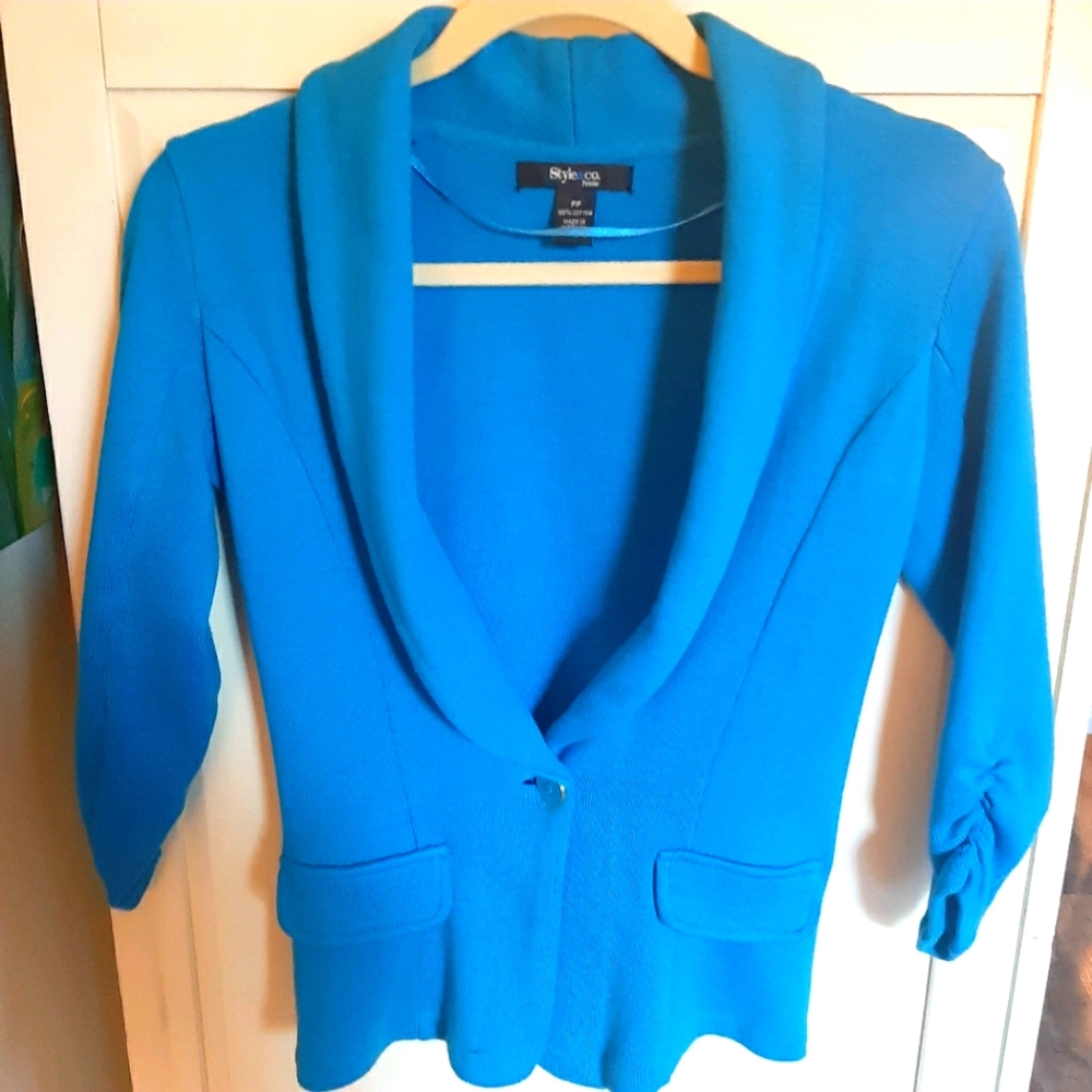 COTTON/SOFT Style & Co. Blazer  DEEP Blue Size 2-4               c